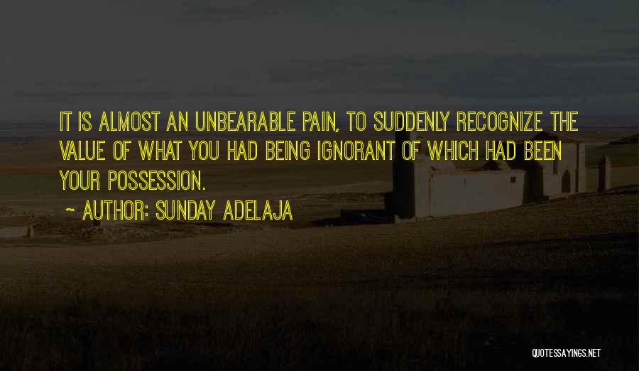 Unbearable Pain Quotes By Sunday Adelaja