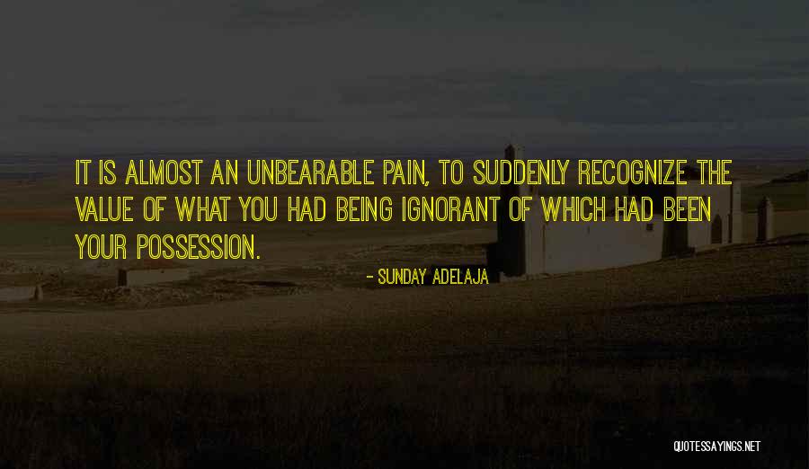 Unbearable Pain Quotes By Sunday Adelaja