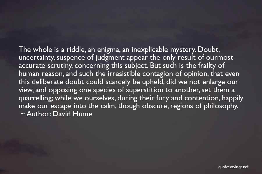 Uncertainty And Doubt Quotes By David Hume