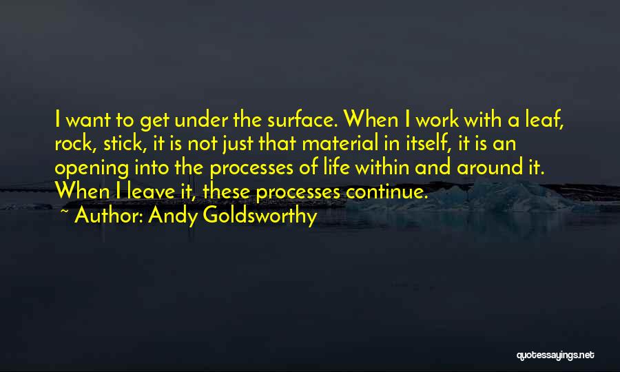 Under A Rock Quotes By Andy Goldsworthy