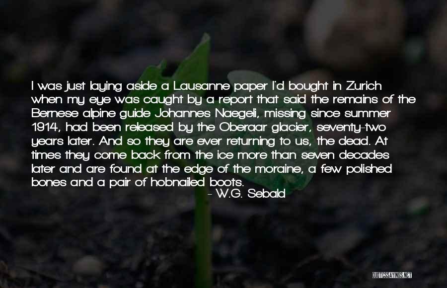 Under The Glacier Quotes By W.G. Sebald Under The Glacier Quotes By W.G. Sebald