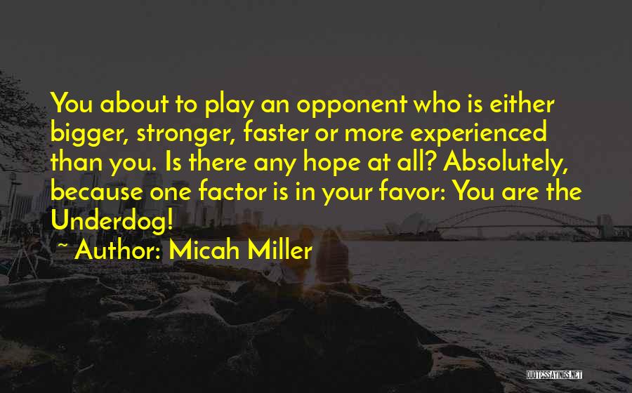 Underdog Quotes By Micah Miller