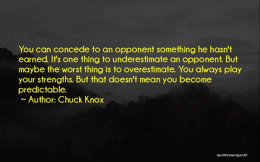 Underestimate Opponent Quotes By Chuck Knox