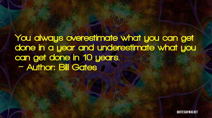 Underestimate Overestimate Quotes By Bill Gates