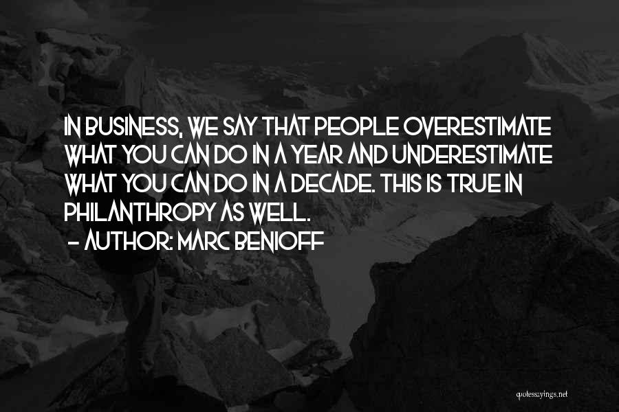 Underestimate Overestimate Quotes By Marc Benioff