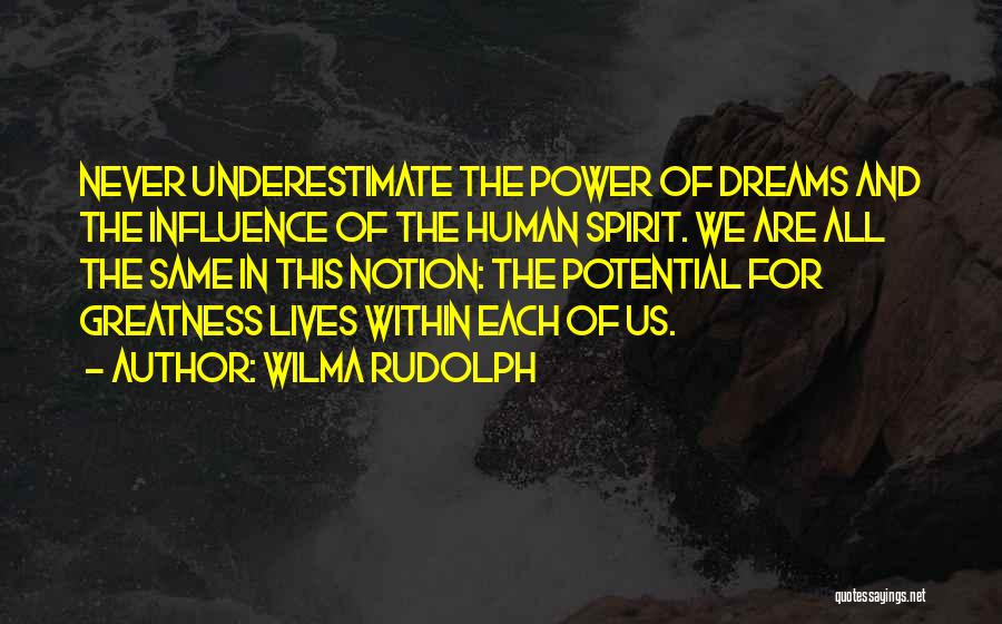 Underestimate Quotes By Wilma Rudolph