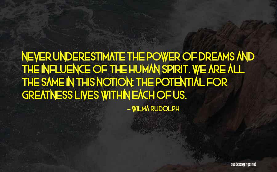 Underestimate Quotes By Wilma Rudolph