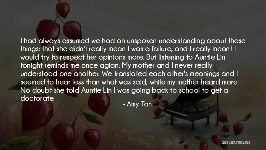 Understanding Each Other Quotes By Amy Tan Understanding Each Other Quotes By Amy Tan