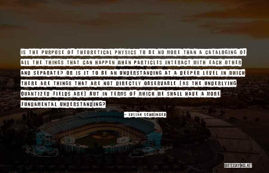 Understanding Why Things Happen Quotes By Julian Schwinger