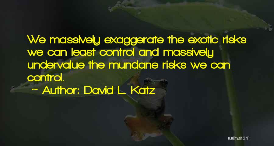 Undervalue Yourself Quotes By David L. Katz