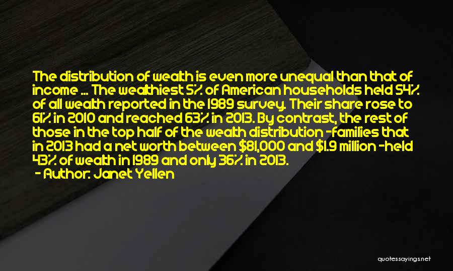 Unequal Distribution Of Wealth Quotes By Janet Yellen