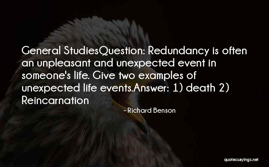 Unexpected Death Quotes By Richard Benson