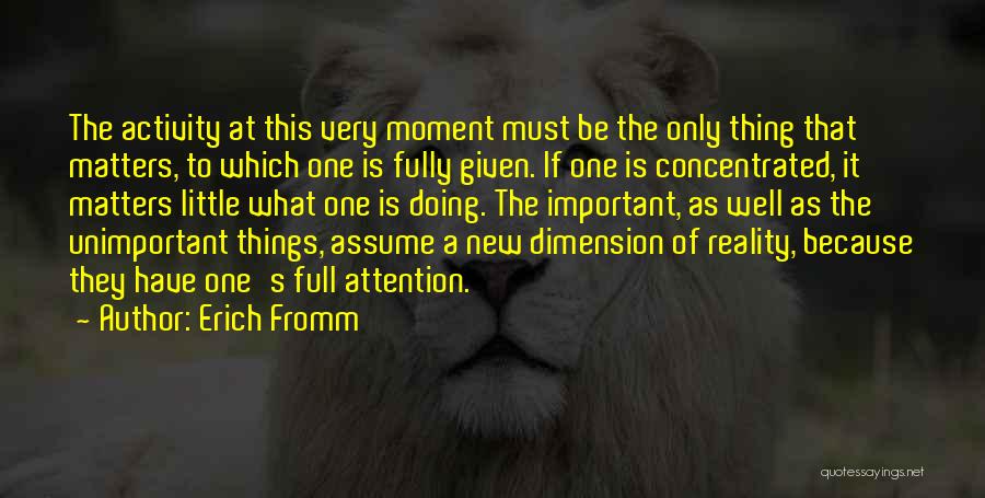 Unimportant Things Quotes By Erich Fromm