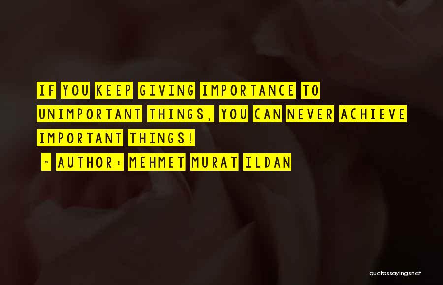 Unimportant Things Quotes By Mehmet Murat Ildan