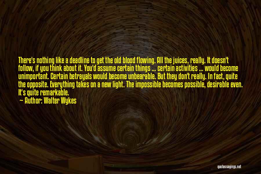 Unimportant Things Quotes By Walter Wykes
