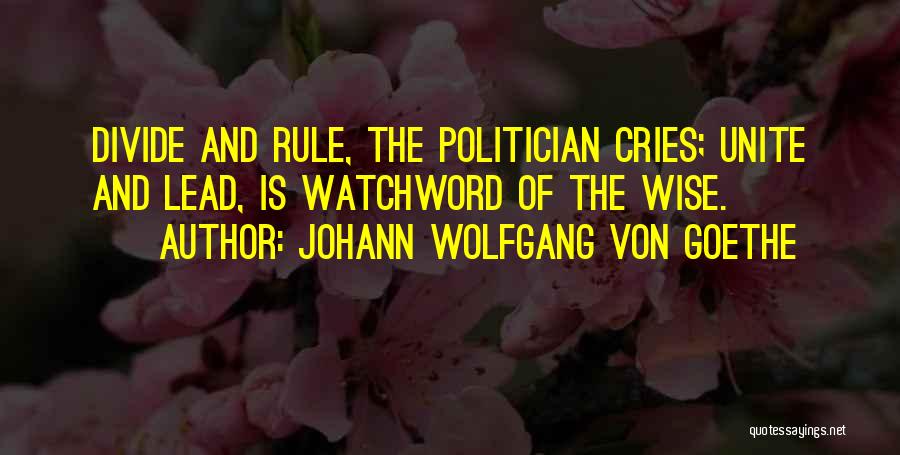 Unite Divide Quotes By Johann Wolfgang Von Goethe