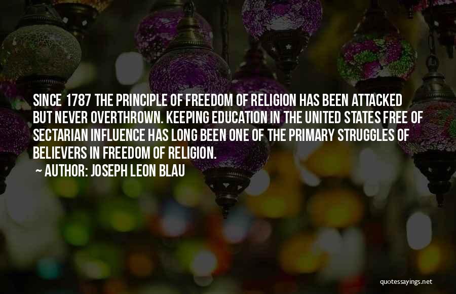 United Religion Quotes By Joseph Leon Blau