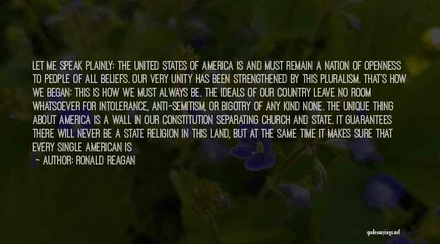 United Religion Quotes By Ronald Reagan