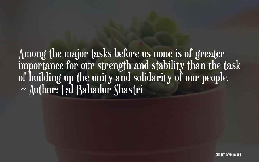 Unity And Solidarity Quotes By Lal Bahadur Shastri