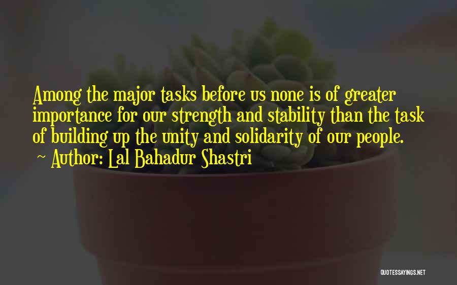 Unity And Strength Quotes By Lal Bahadur Shastri