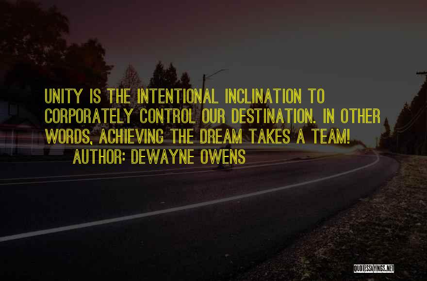 Unity As A Team Quotes By DeWayne Owens