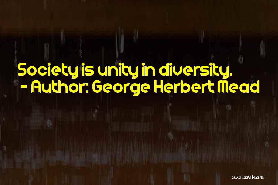 Unity In Diversity Quotes By George Herbert Mead