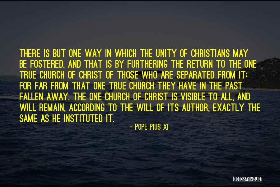 Unity In The Church Quotes By Pope Pius XI Unity In The Church Quotes By Pope Pius XI
