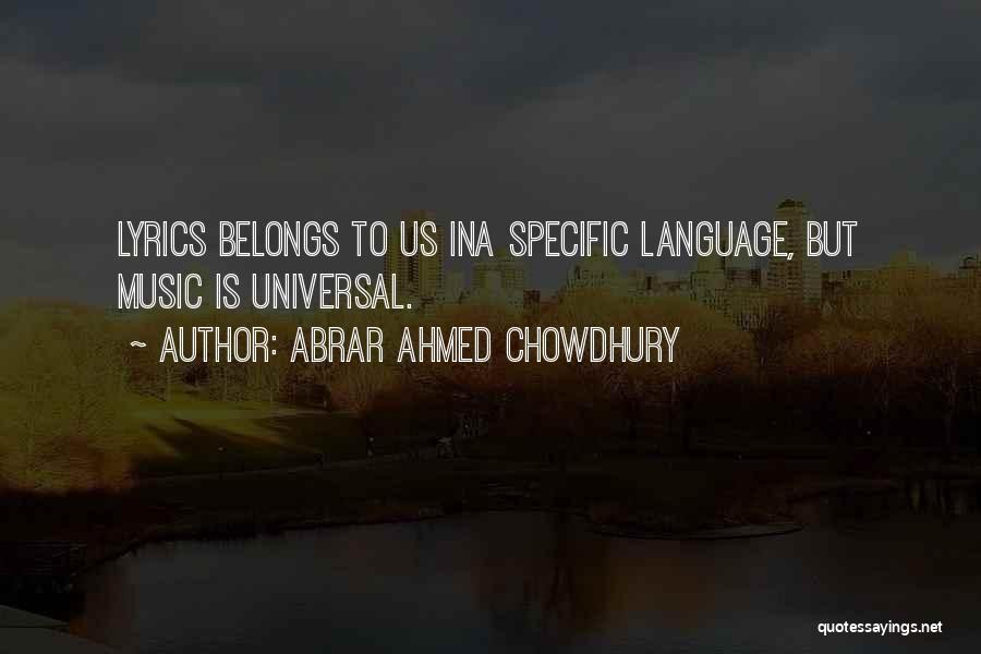 Universal Language Quotes By Abrar Ahmed Chowdhury