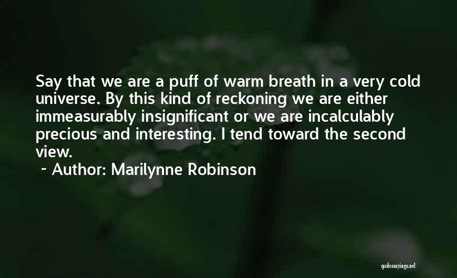 Universe Insignificant Quotes By Marilynne Robinson