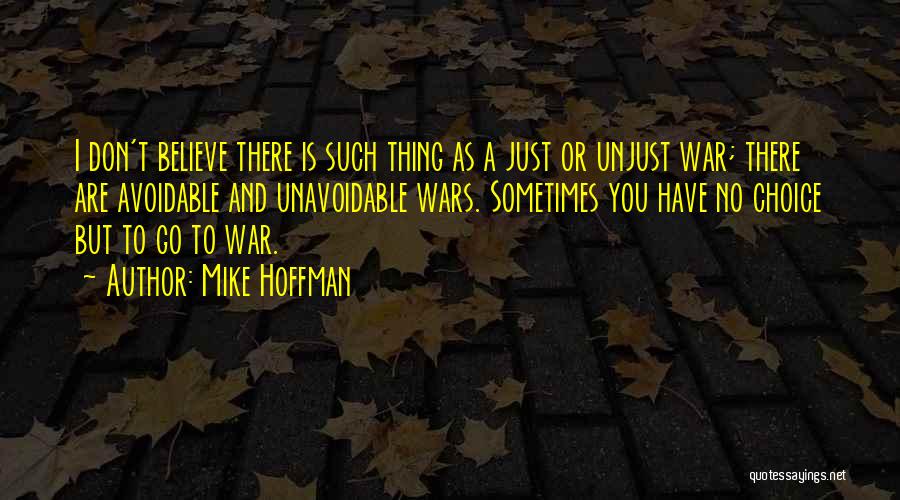 Unjust War Quotes By Mike Hoffman
