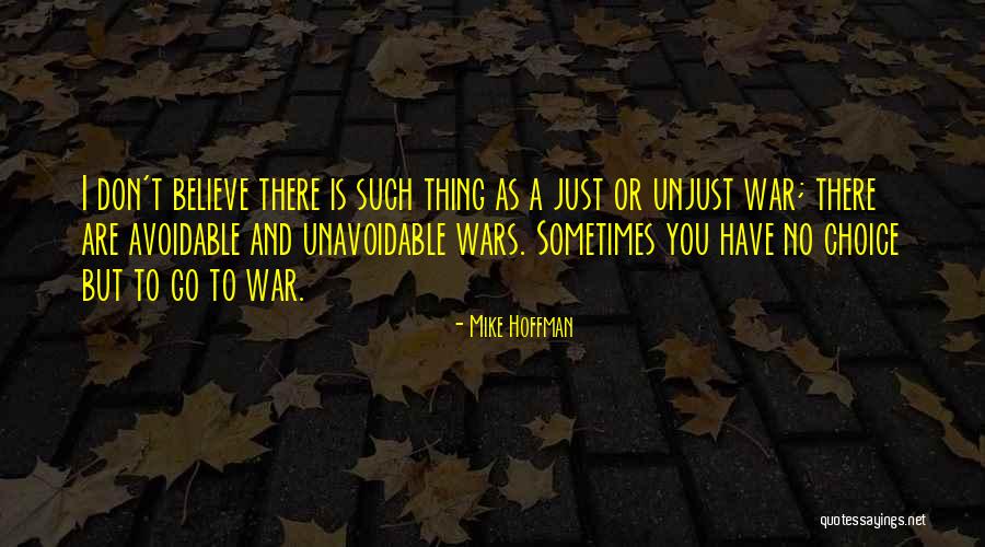 Unjust War Quotes By Mike Hoffman