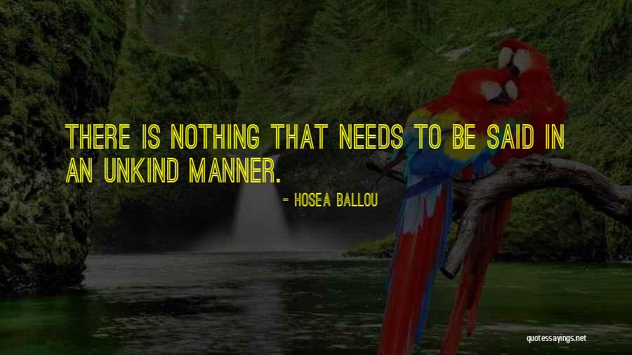 Unkind Quotes By Hosea Ballou