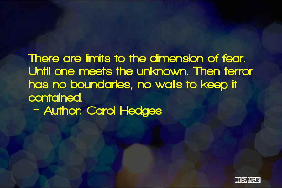 Unknown Fear Quotes By Carol Hedges