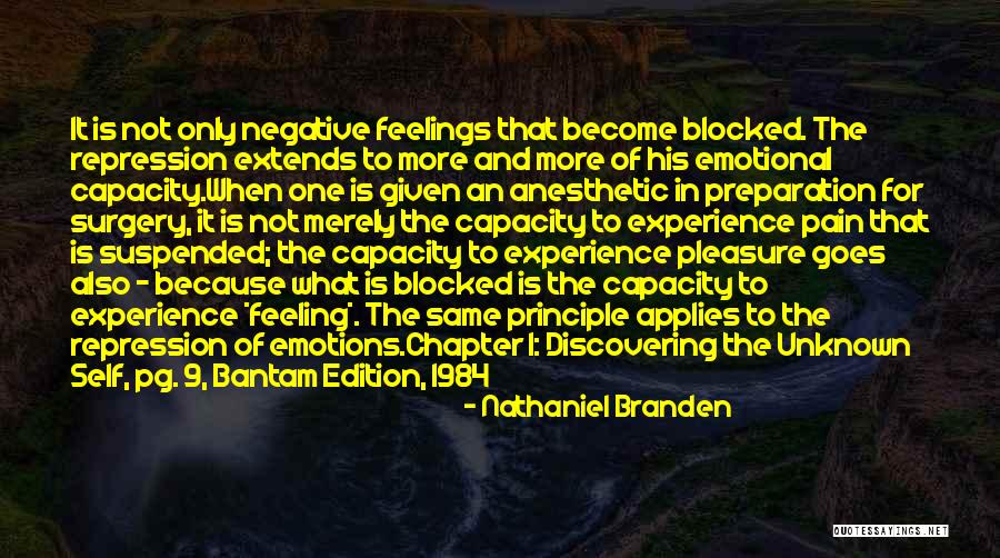 Unknown Feelings Quotes By Nathaniel Branden