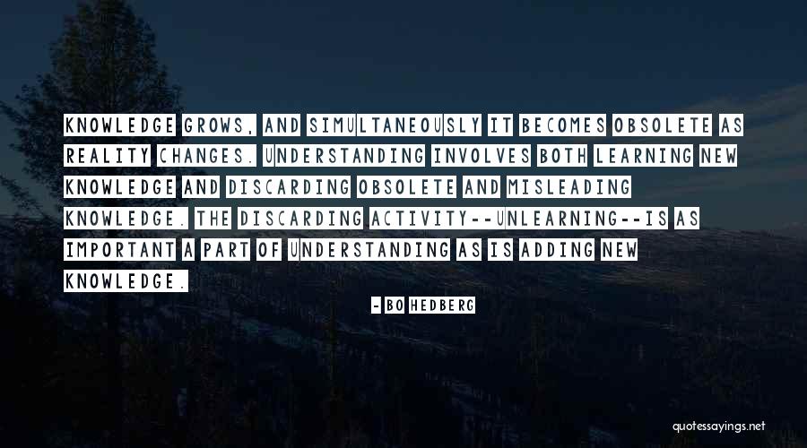 Unlearning Quotes By Bo Hedberg