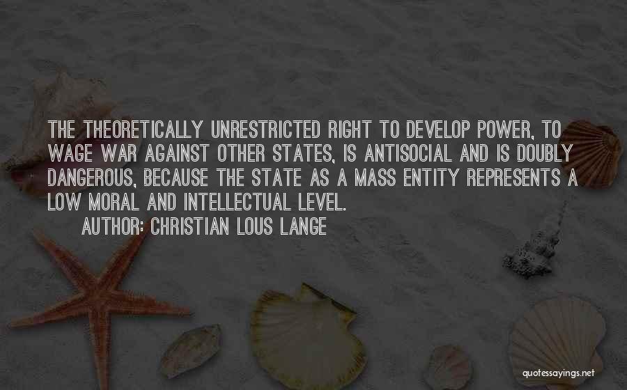 Unrestricted Quotes By Christian Lous Lange