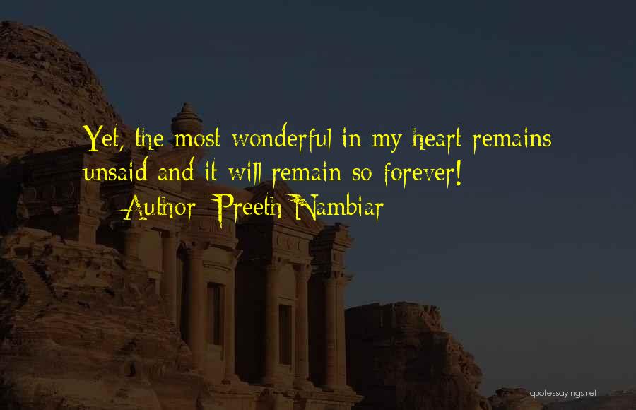 Unsaid Words Quotes By Preeth Nambiar