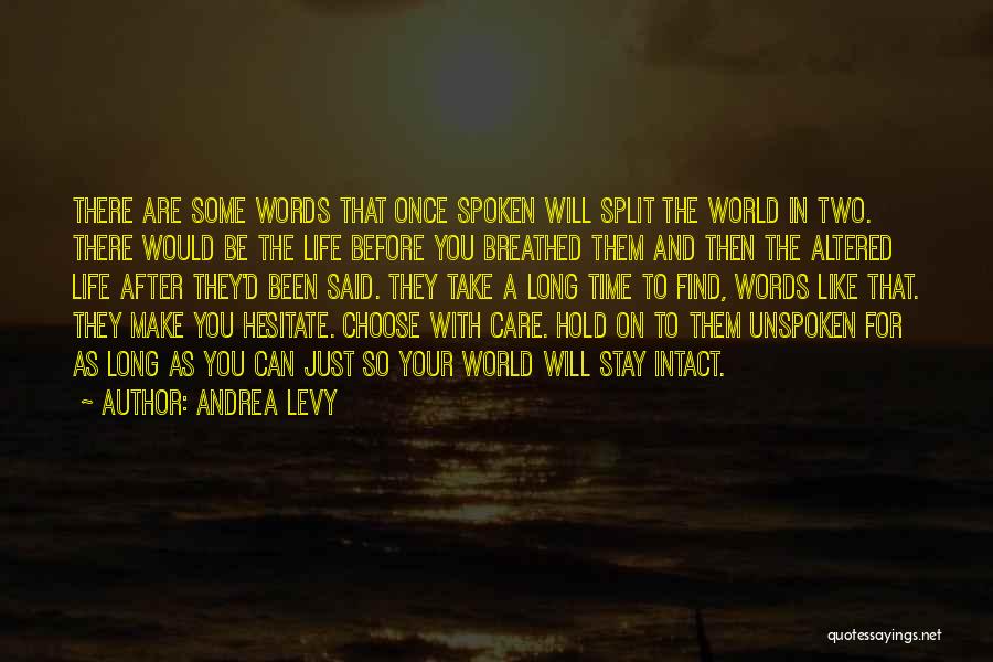 Unspoken Words Quotes By Andrea Levy