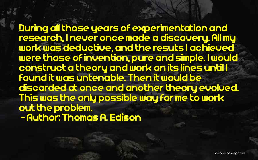 Untenable Quotes By Thomas A. Edison