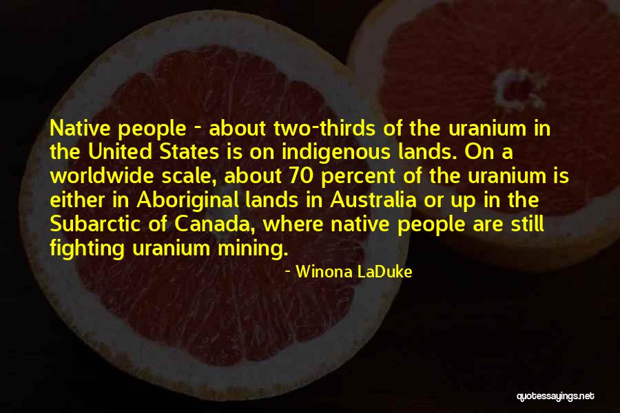 Uranium Quotes By Winona LaDuke