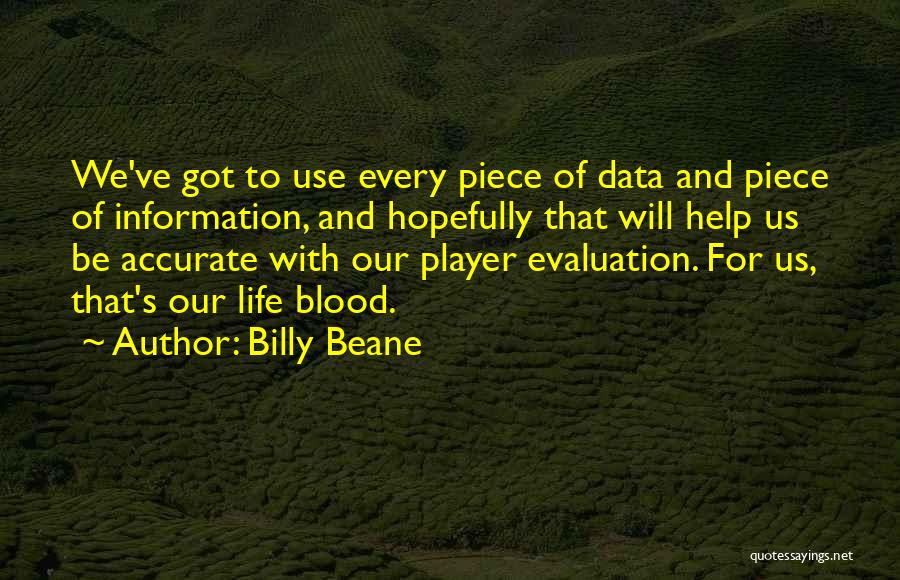 Use Of Data Quotes By Billy Beane