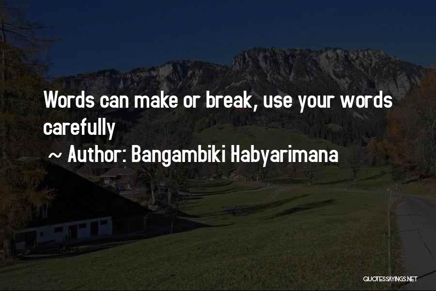 Use Words Carefully Quotes By Bangambiki Habyarimana