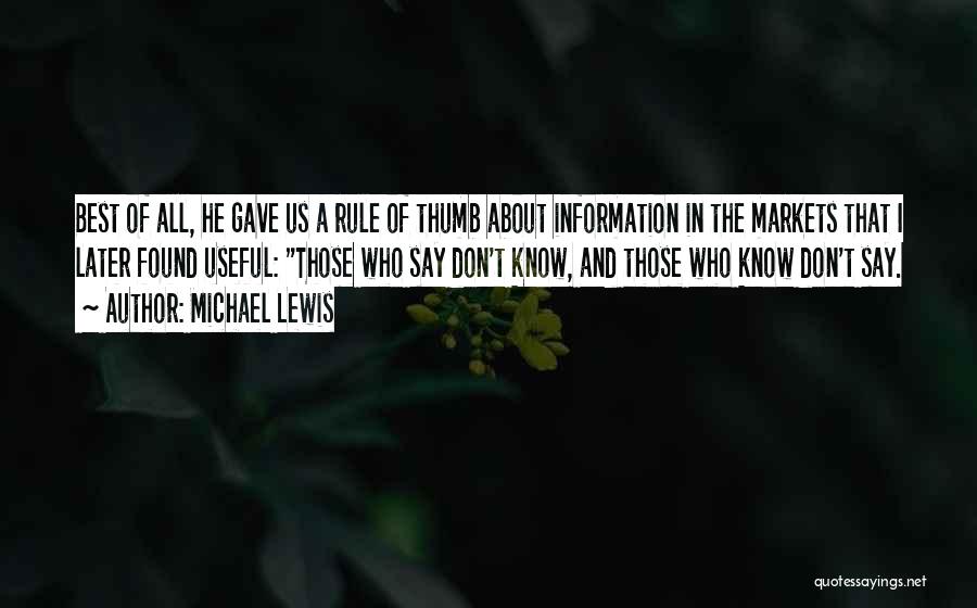 Useful Information Quotes By Michael Lewis