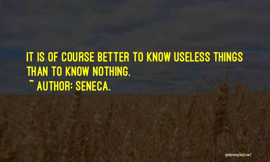 Useless Things Quotes By Seneca.