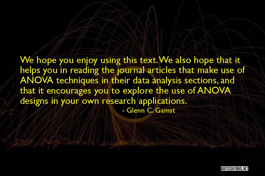 Using In Text Quotes By Glenn C. Gamst Using In Text Quotes By Glenn C. Gamst