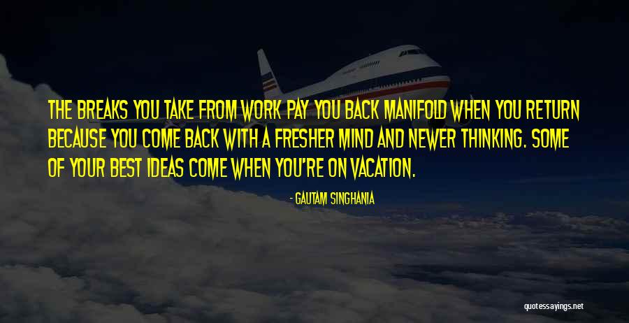 Vacation Over Back Work Quotes By Gautam Singhania