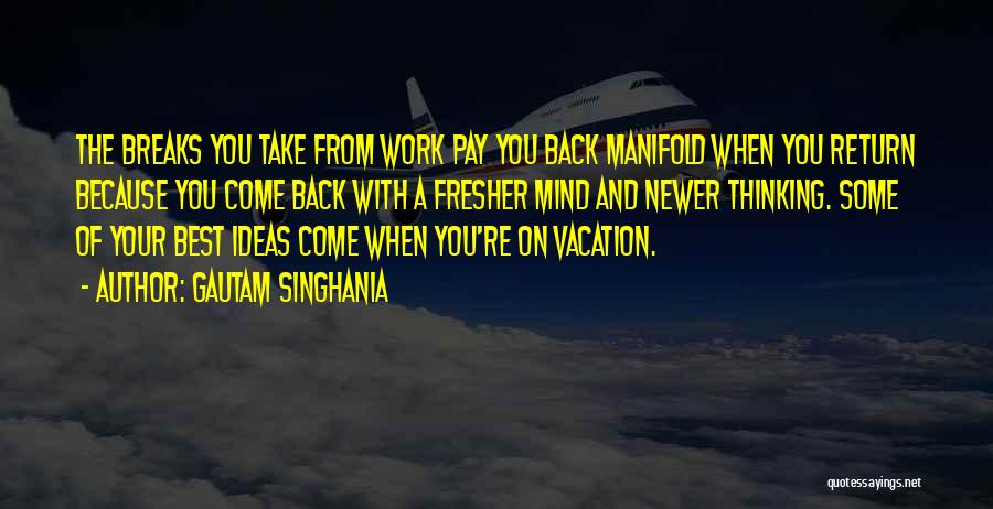 Vacation Return Quotes By Gautam Singhania