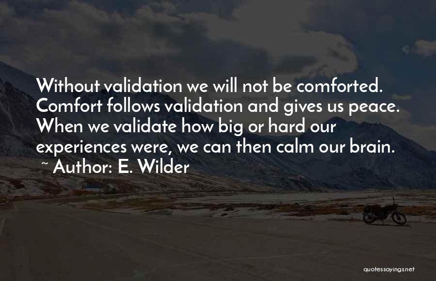 Validation Quotes By E. Wilder
