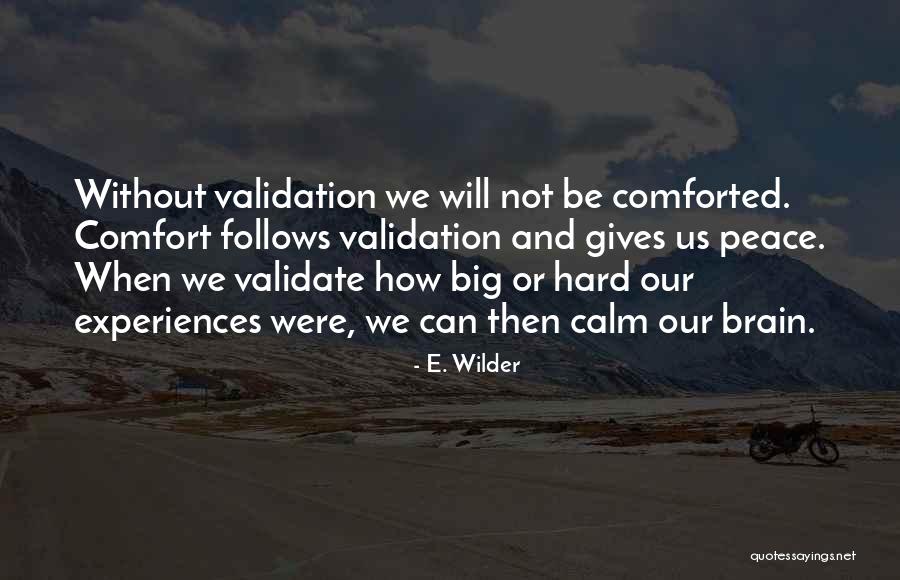 Validation Quotes By E. Wilder