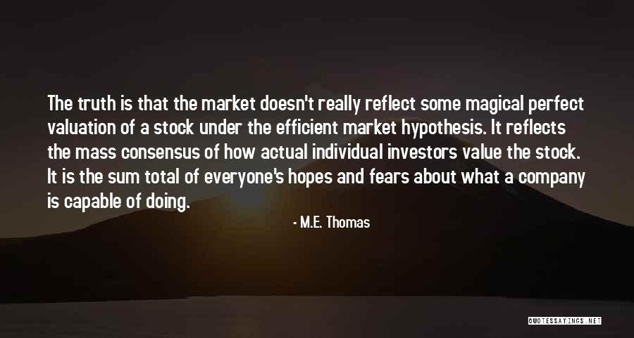 Valuation Of A Company Quotes By M.E. Thomas